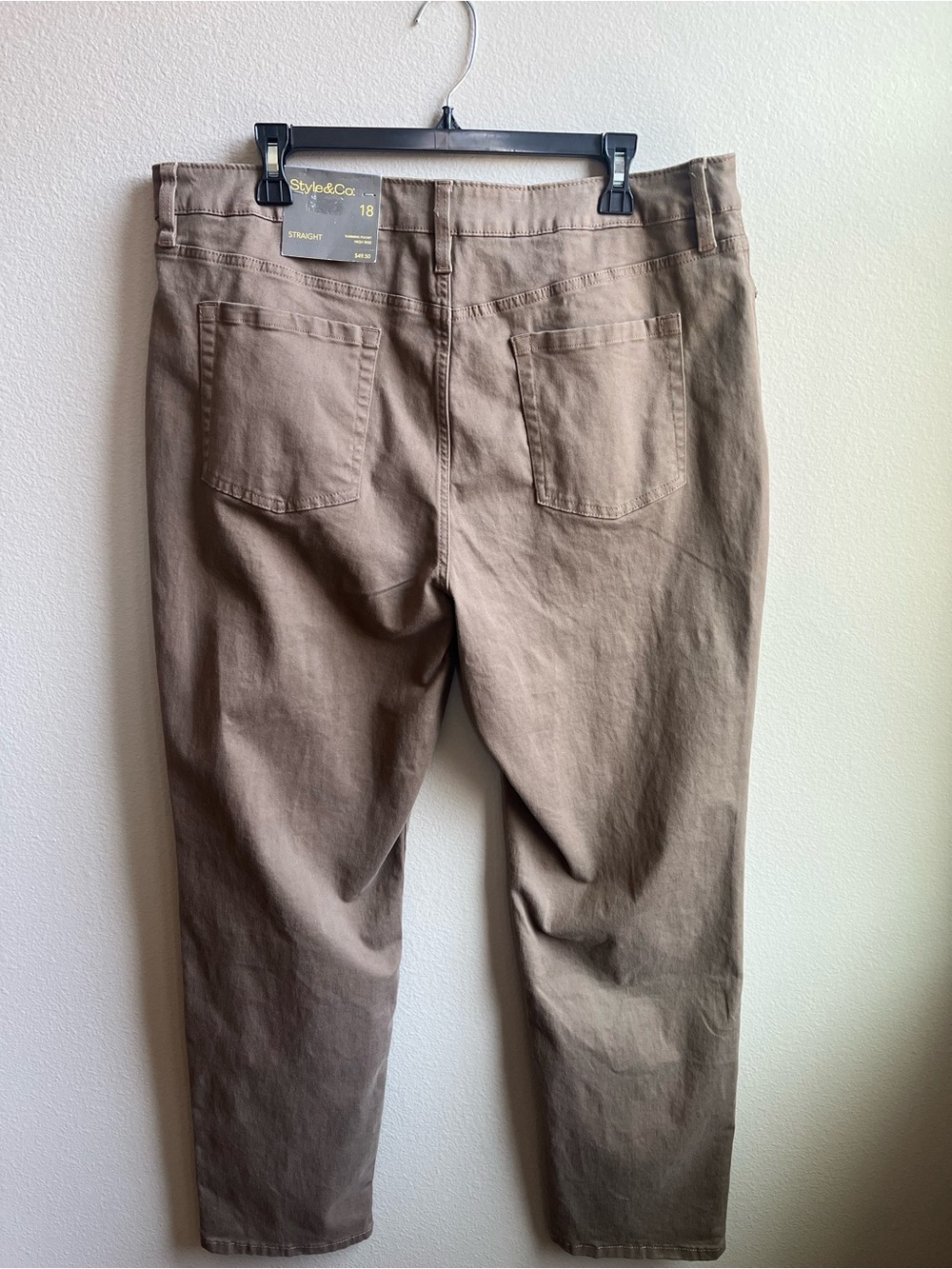Straight Leg Jeans in Tobacco Tan Minimalist Classic Style NWT - Picture 4 of 8